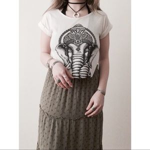 Ganesh Elephant Graphic Short Sleeve Tee Shirt